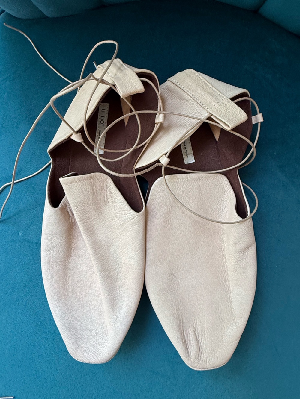 U-Dot Japanese soft leather slipper flat